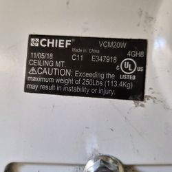 Chief VCM20W Heavy Duty Projector Ceiling Mount – Adjustable 46.5” Pole
