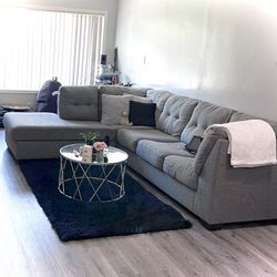 Sectional Grey  2-Piece / Sofa Gris