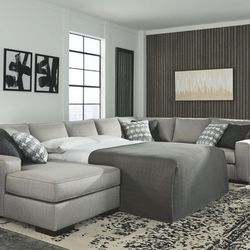  Marsing Nuvella - Slate -Sleeper Sectional with Chaise 