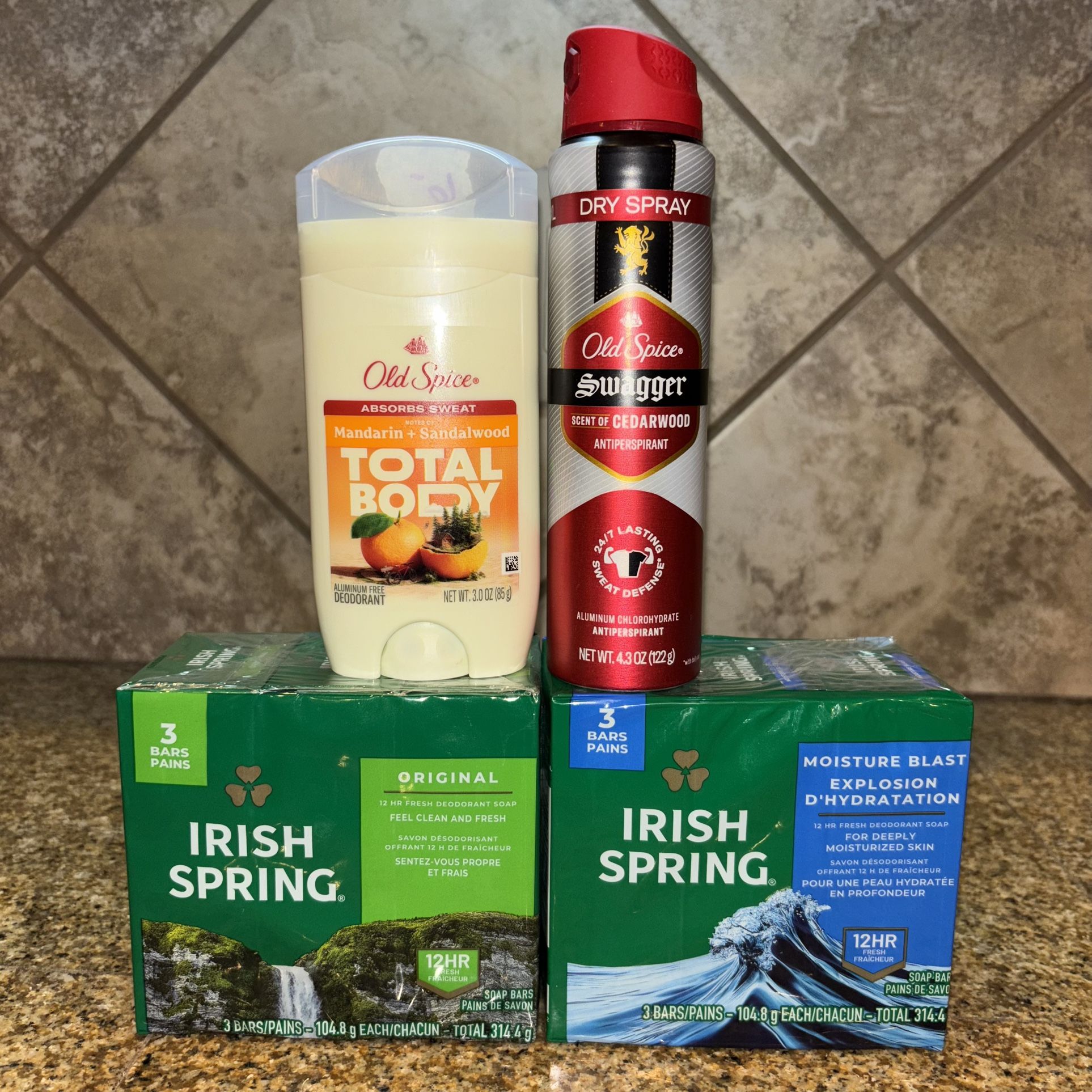 Irish Spring Soap & Old Spice Deodorant Bundle