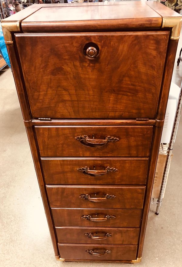 Mid Century Vintage Drexel Accolade Mirrored Vanity Lingerie Chest