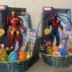 Talking Marvel action figures Easter baskets