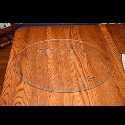 16.5 X 16.5 Round Vintage Princess House Crystal Heritage Large  Platter/Serving Tray