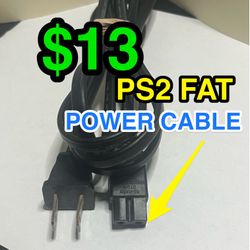 🔌 PlayStation 2 PS2 Fat Power Cable – Square End Plug 🔌  📄 Listing Description: This listing is for a PlayStation 2 (PS2) Fat model power cable. Th