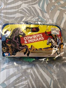 Vtg Plastic Cowboys & Indians - Made In Hong Kong