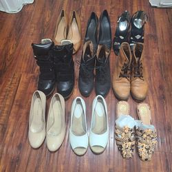 Lot of 9 Used Pairs of Women's Shoe (Size 7.5) 