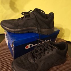 Women's  Champion All Black Lace Up Sneakers Size 8W-$35.00