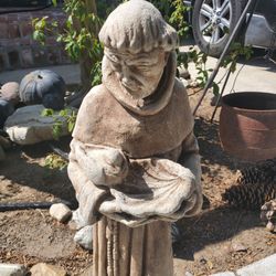 Saint Francis Garden Statue with Bird