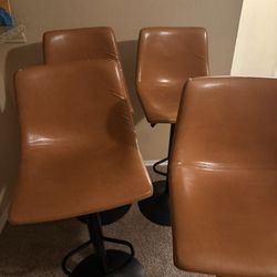 Brown Faux Leather Barstools