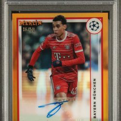 2022 Topps Merlin Chrome Jamal Musiala Gold /50 Auto PSA 10  FC Bayern 