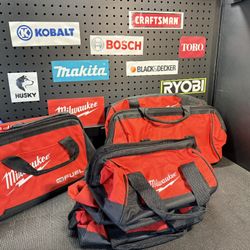 Small / Medium New Milwaukee Red Zipper Tool Bag $25 each. 