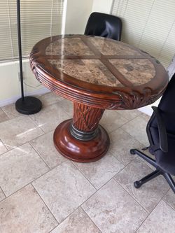 Mahogany table with granite top