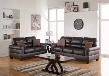 New! 🤎Brown Loveseat & Sofa Set Couch