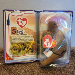 2000 Steg the Stegosaurus Dinosaur Ty Beanie Baby Babies McDonald's Plush Toy