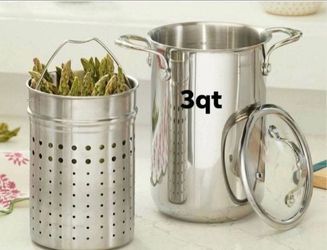 3qt Stainless Steel Steamer Pot with Basket and Lid