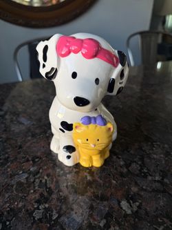 VINTAGE SANRIO SPOTTIE DOTTIE AND SASSY CERAMIC COIN BANK SPOTTIE DOTTIE PIGGY BANK