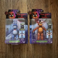 New Five Nights At Freddy’s Set Of 2 Bonnie & Freddy Action Figures Jump-Scare  Glowing Eyes