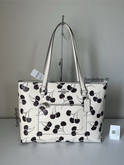 Coach Station Tote With Cherry Printed 