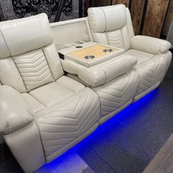Power Reclining Sofa & Power Reclining Love Seat On Sale