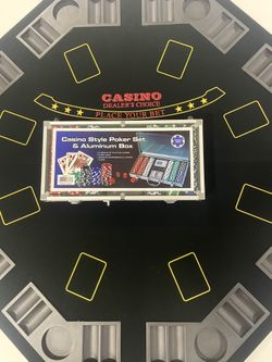 Foldable Poker Table Top And Poker Chips