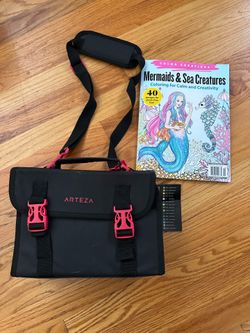 Arteza 60 Coloring Art Markers with a bag and coloring book