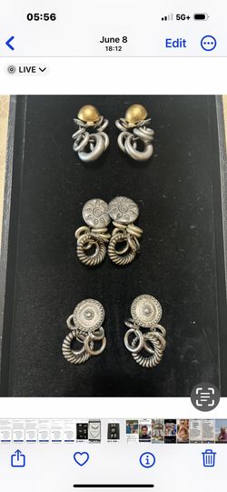 Set Of 3 Vintage Pairs Of Earrings From France