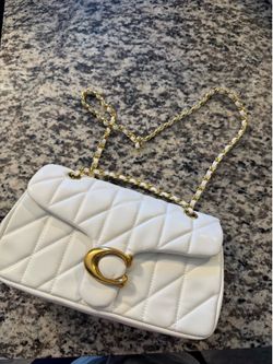Coach Pillow Madison Quilted White Leather Shoulder Bag - Gold Hardware