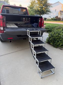 Portable dog stairs.