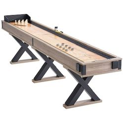 VEVOR Shuffleboard Table 11.5 ft Shuffleboard for Family Game Rooms 2 in 1 Shuffleboard and Bowling Combo Game Set with Scratch-Resistant Playfield