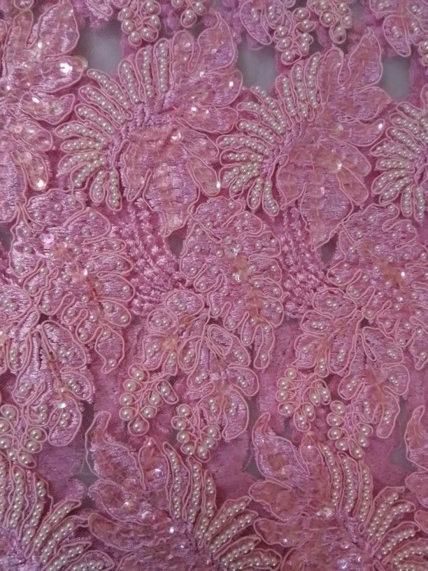 BEADED PINK FABRIC