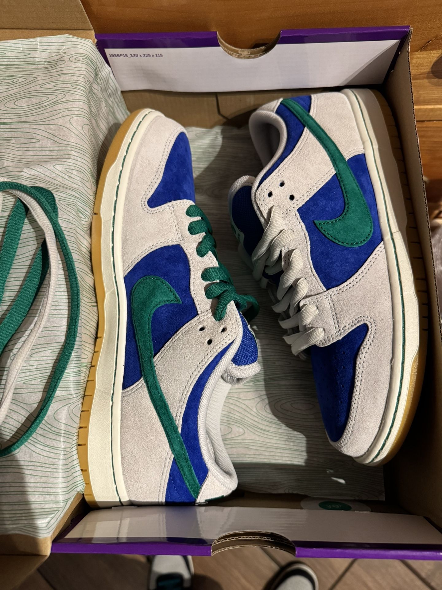 DS Nike SB Dunk Low Pro Blue/Green Sz 9.5