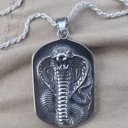 Cobra snake shape silver chain