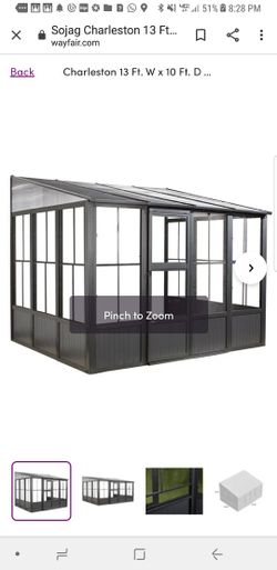 Sojag 10x13 new aluminium solarium, build a patio room in hours, heat resistant , originally 3700$ plus tax