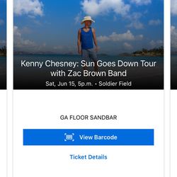 Kenny Chesney Sandbar tickets $450 Each