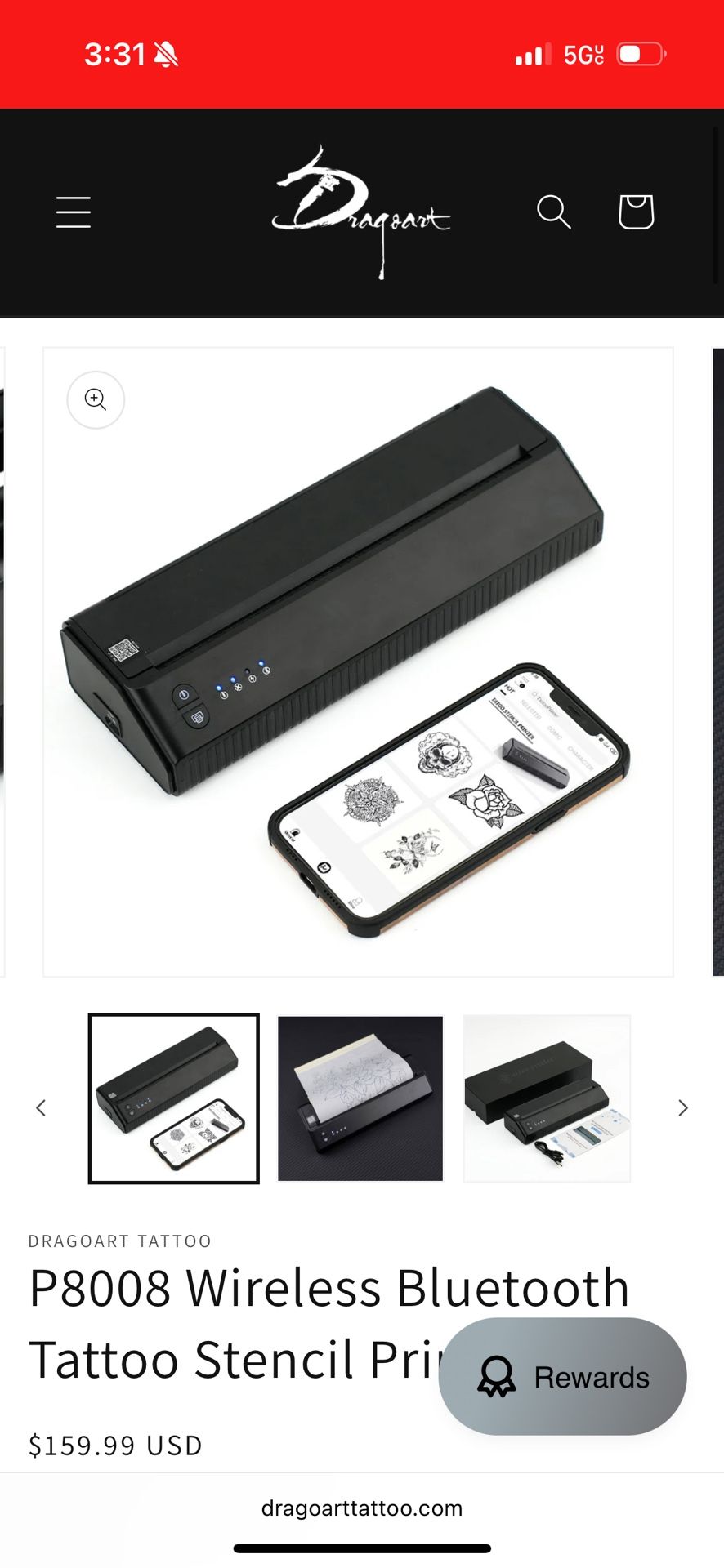 Wireless Bluetooth Tattoo Stencil Printer