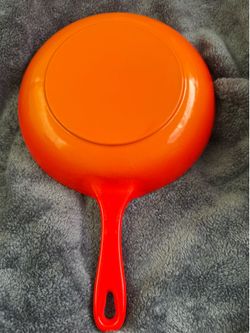 Orange Cast Iron Frying Pan
