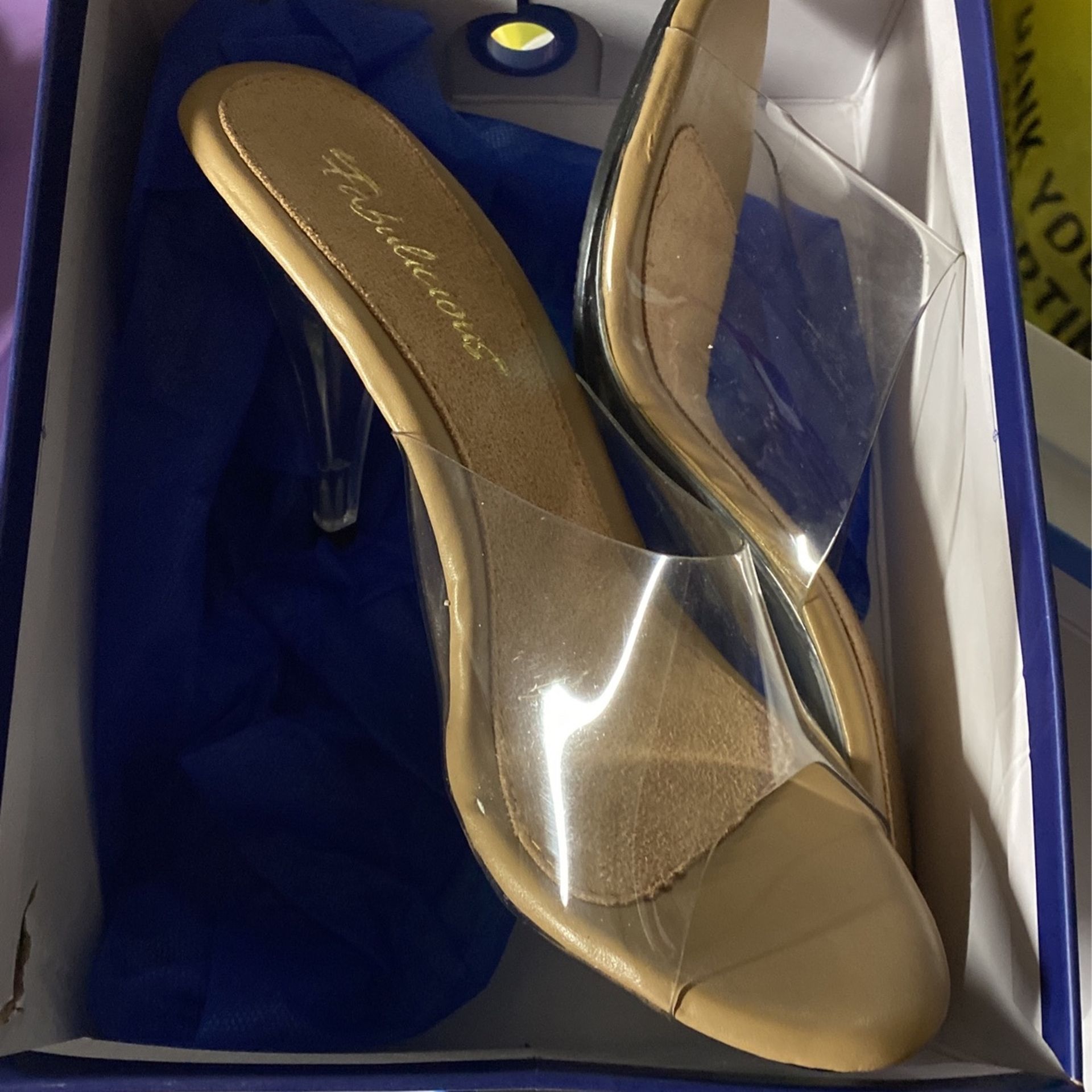 Clear Size 8 Platform Heels