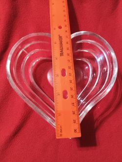 Heart shaped glass bowl