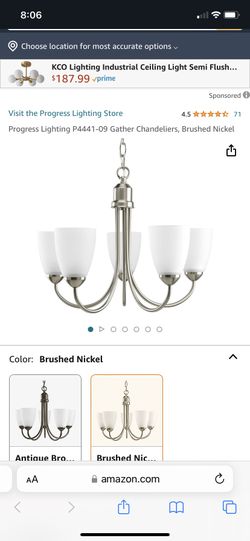Progress Lighting 5 Light Chandelier NIB