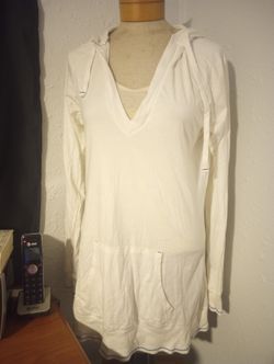 GAP Long Sleeve Hooded Shirt XL, White