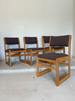 Gorgeous Minimal Solid Oak Chairs