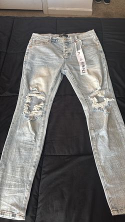 Purple Brand Distressed Light Wash Jeans