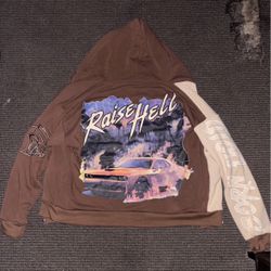 Doge x reason limited edition calibration cream brown hoodie