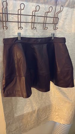Brown Faux Leather Mini Skirt