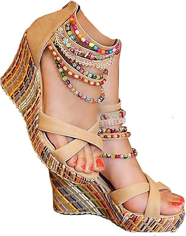 Colorful Wedge Sandals/ Size 8 1/2