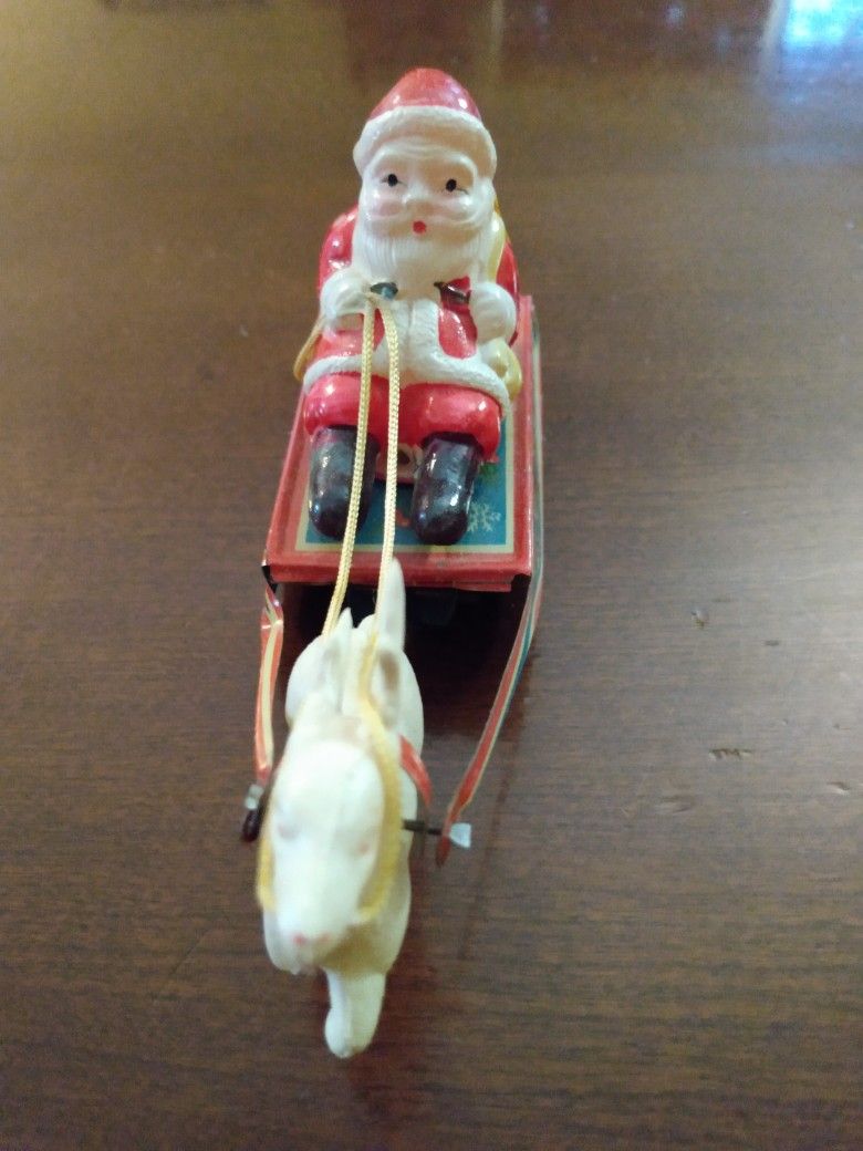 Vintage Christmas Santa in Sleigh