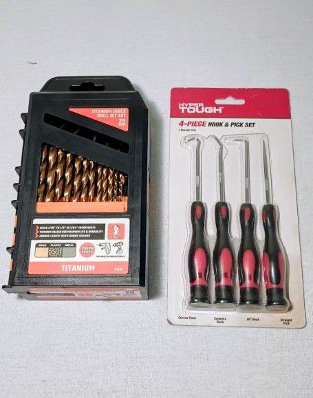 29 Piece Drill Bit Set & 4 Hook & Pick Set