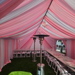 Tent with drapes