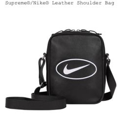 Supreme x Nike Leather Shoulder Bag Black 
