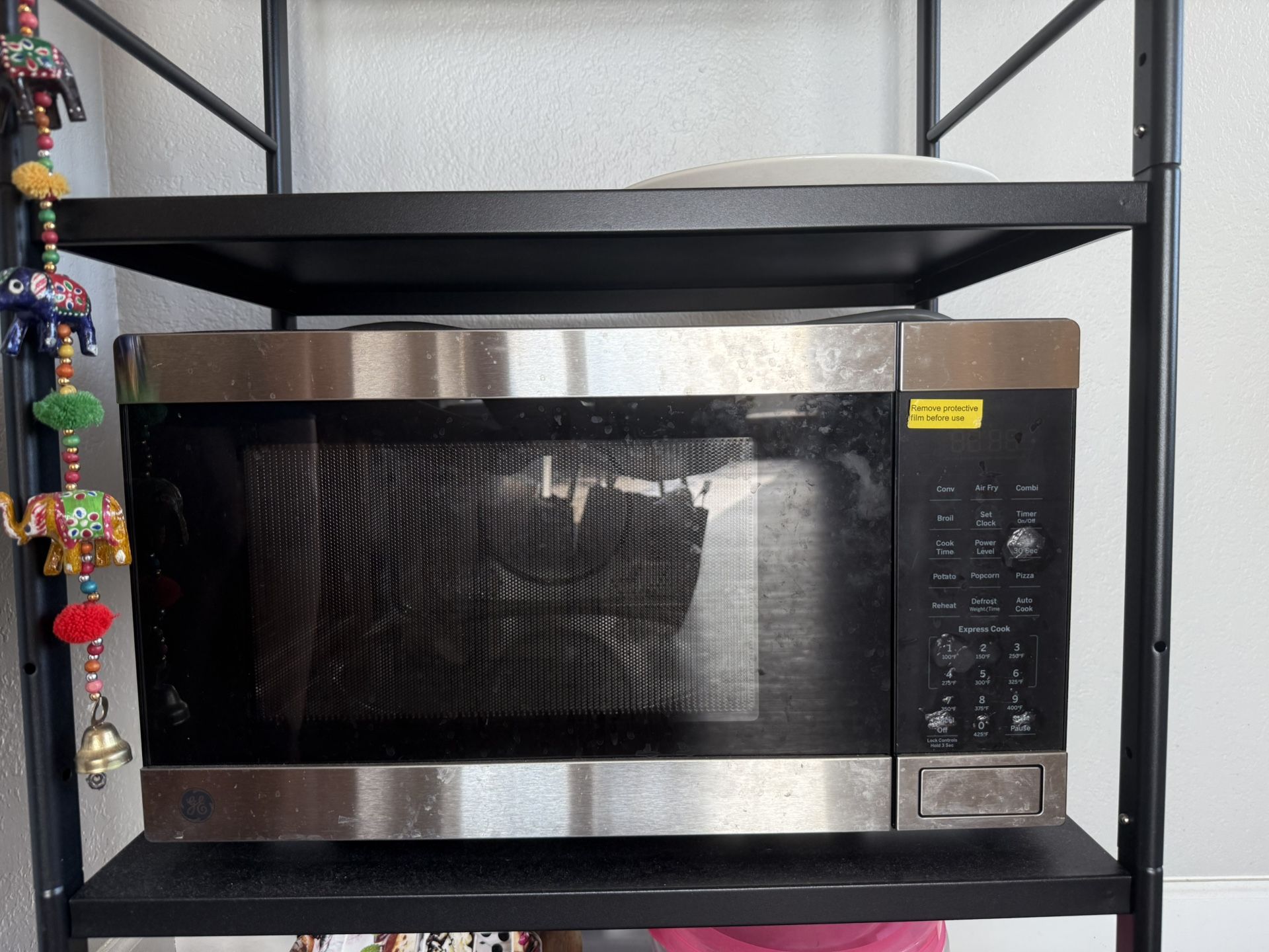 GE® 4-in-1 Countertop Convection Microwave Oven w/ 1,050 w Air Fryer, Child-Lock Technology, 1.0 Cu. Ft. Capacity, Stainless Steel